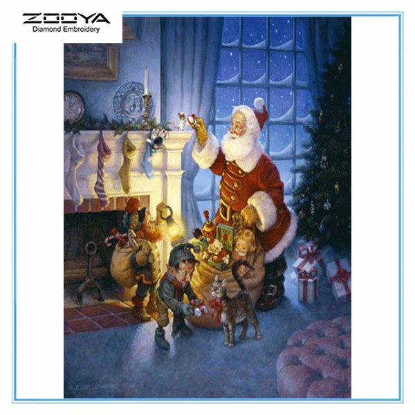

ZOOYA Diy 5d Круглая / квадратная мозаика Живопись Алмазная вышивка Живопись Рождественская серия Вышивка крестиком Домашнее украшение