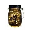 Mason Jar Solar Lamp With Solar Panel IP65 Waterproof Hanging Light Outdoor Christmas Wedding Birthday Party Garden Decor