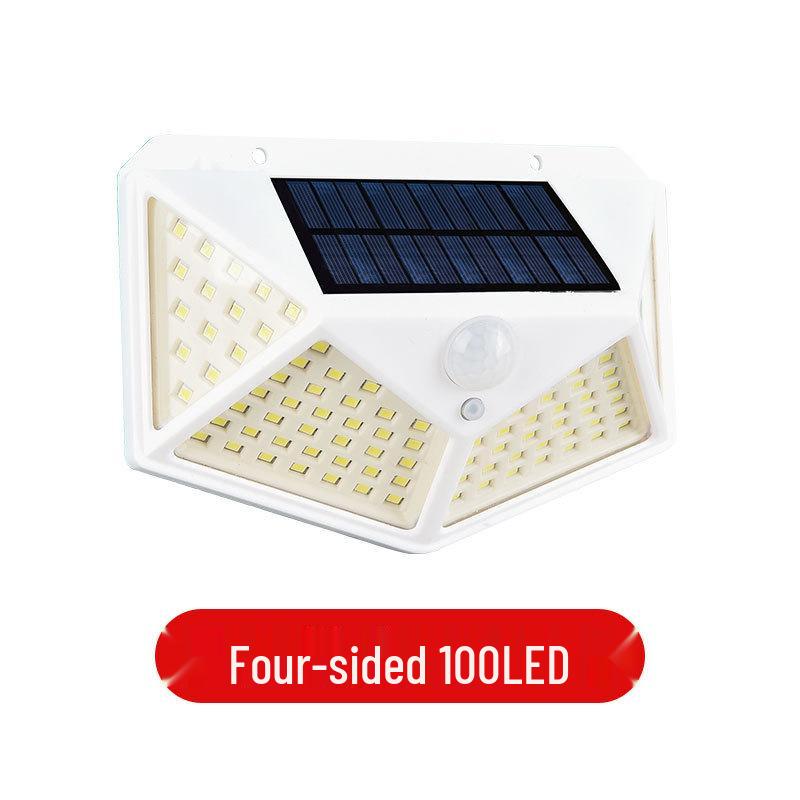 Cross-Border Solar Wall Lamp: Four-Sided Luminous Induction Light for Courtyard and Stairs