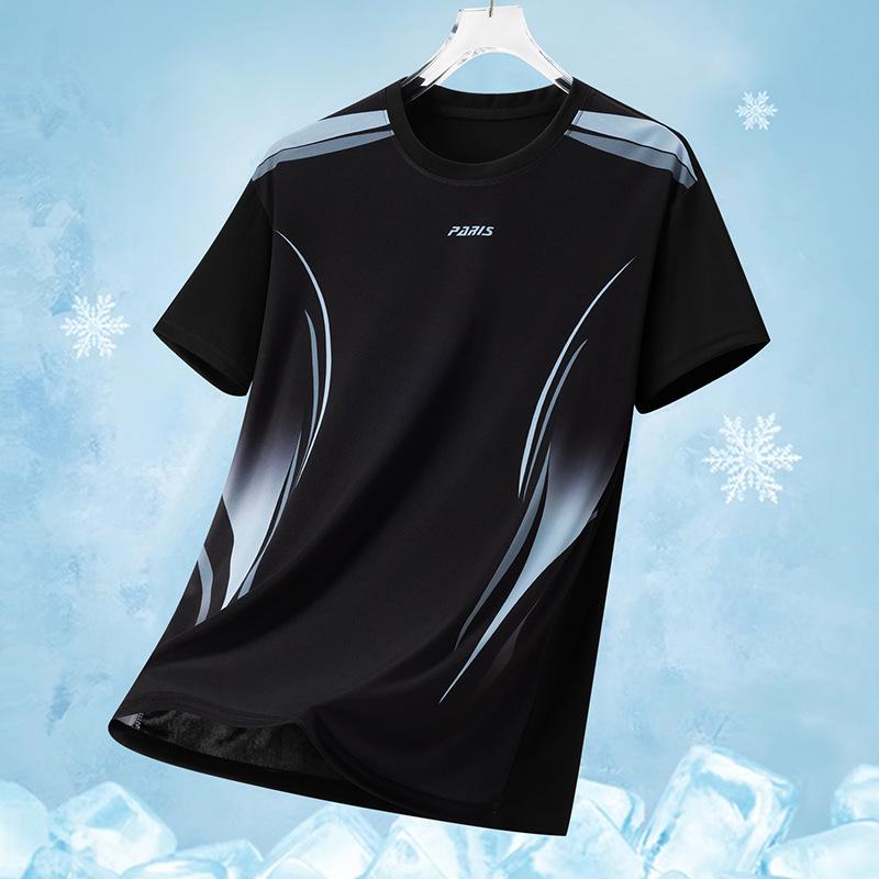 Unisex Quick-Dry Gradient Sports T-Shirt – Short Sleeve for Summer Fitness and Running 5XL