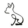 62KD Wrought Iron Dog Sculpture Minimalist Art Desktop Ornament Metal Animals Statue