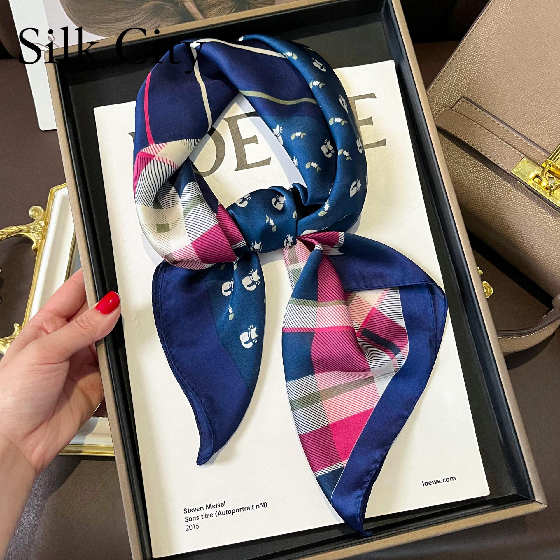 

Высококачественные роскошные шелковые шарфы, повязка на голову, шарфы, шейный шарф для женщин, цепочка, шелковый шарф, женская декоративная шаль