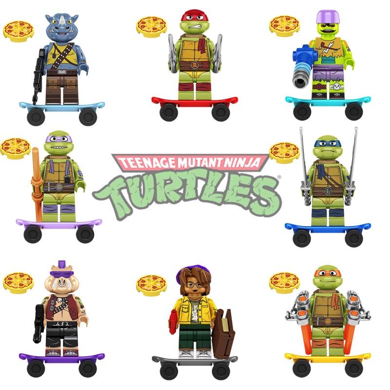 Children's Toy Kf6196 Ninja Turtle Da Vinci Building Blocks Abs Plastic Non-electric Diy