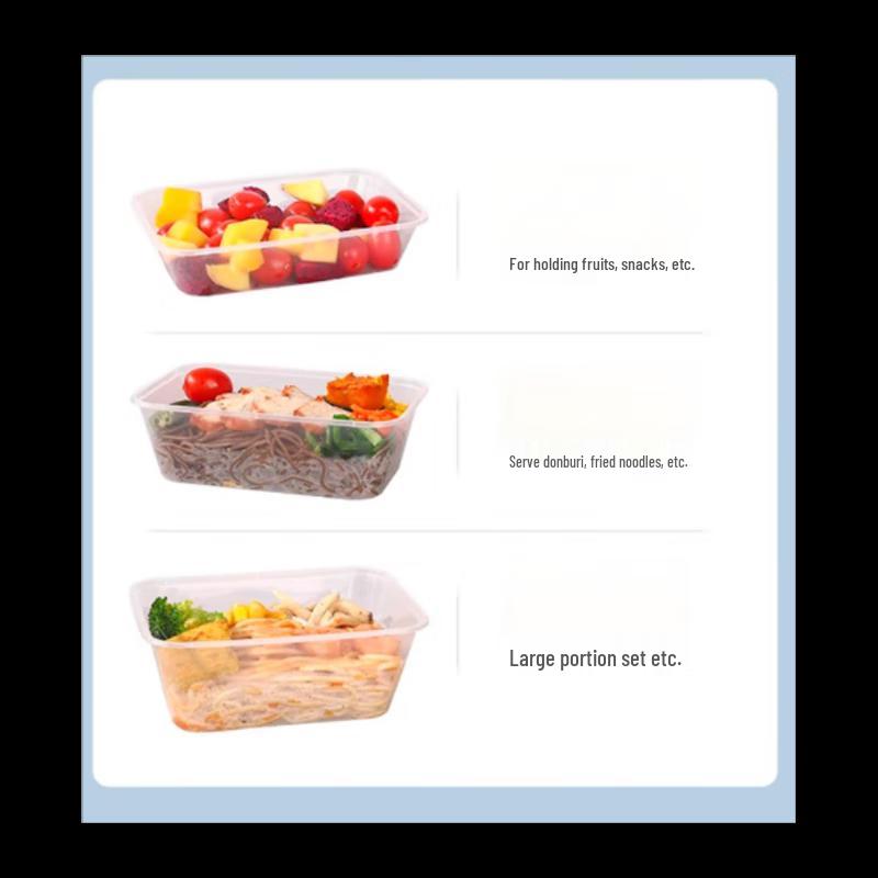 Disposable Square Transparent Food Containers with Lids