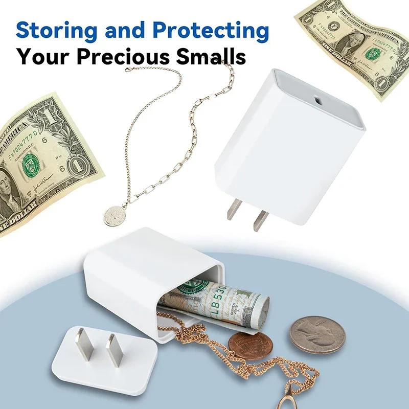 1Pc Fake Charger Diversion Safe - Hidden Storage Compartment for Home Secret Stash