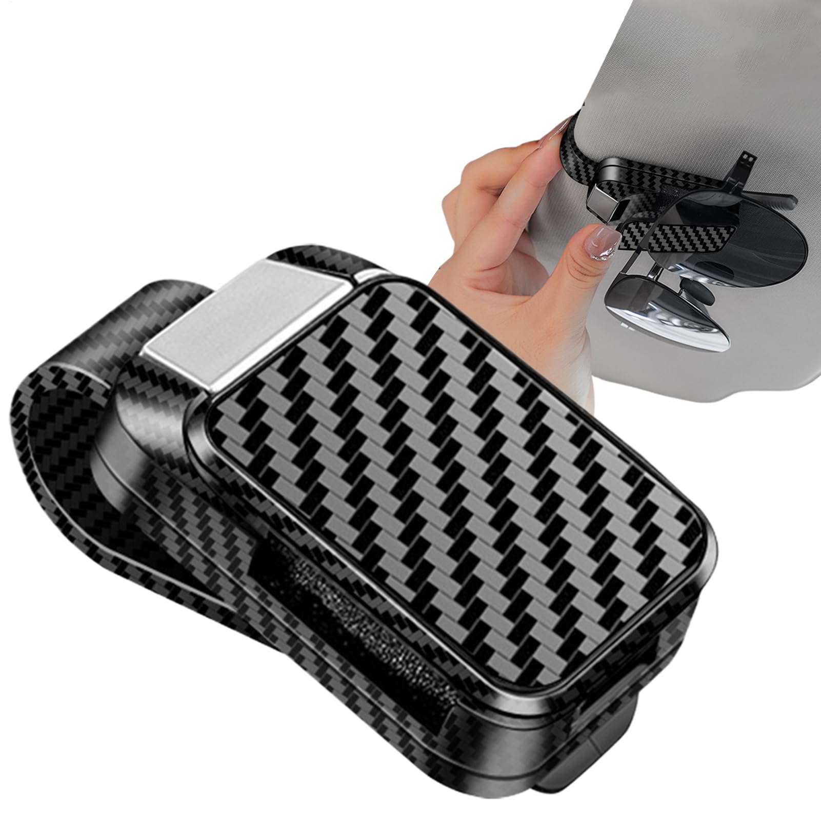 [Pommyyn] Sun Visor Sunglasses Holder Clip | Multi-functional Sunglasses Holder - Car Accessory Organizer See description