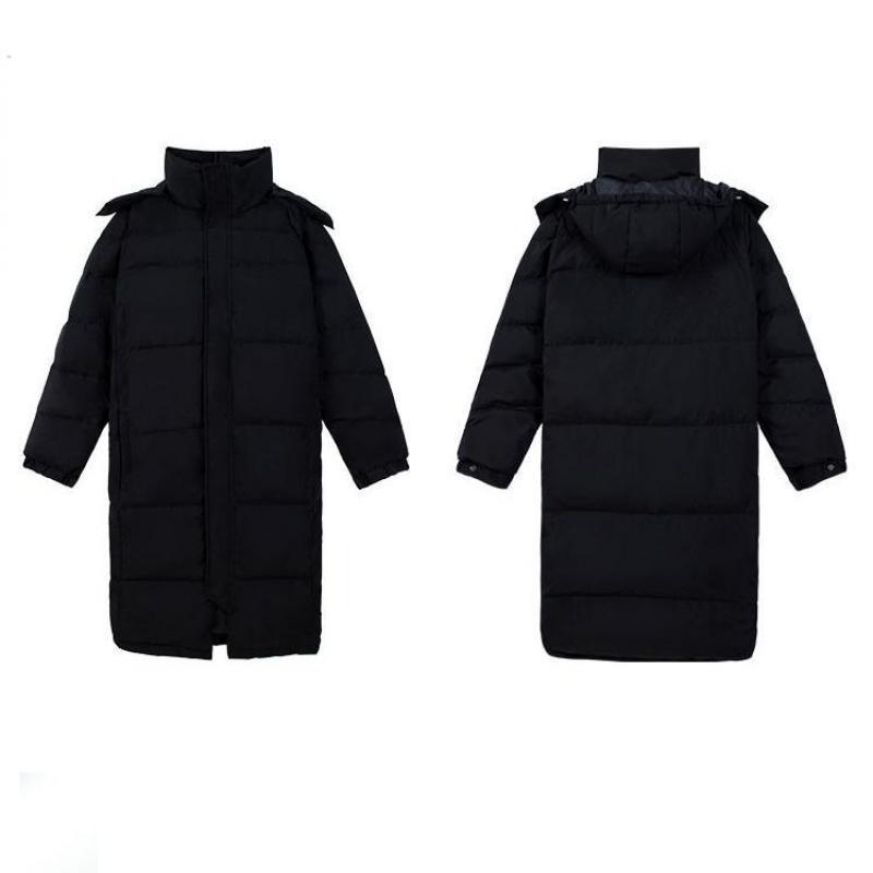 Zimní módní péřová vycpaná bunda pro ženy Dlouhý tlustý svrchní kabát s bundou s kapucí