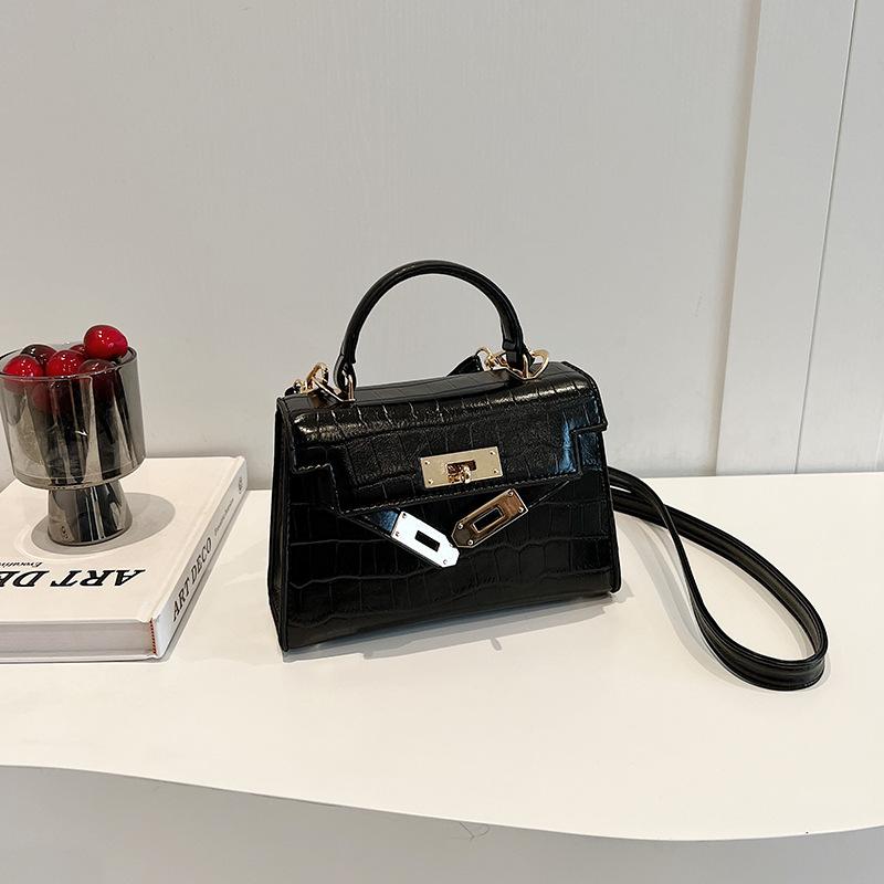 Spring New High-end High-gloss Stone Pattern Portable Single Shoulder Oblique Span Trendy Women's Bag