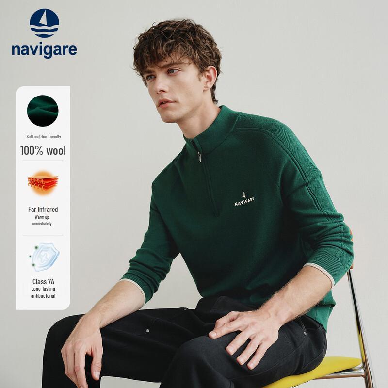 Navigare Men s Washable Wool Half-High Collar Sweater XL