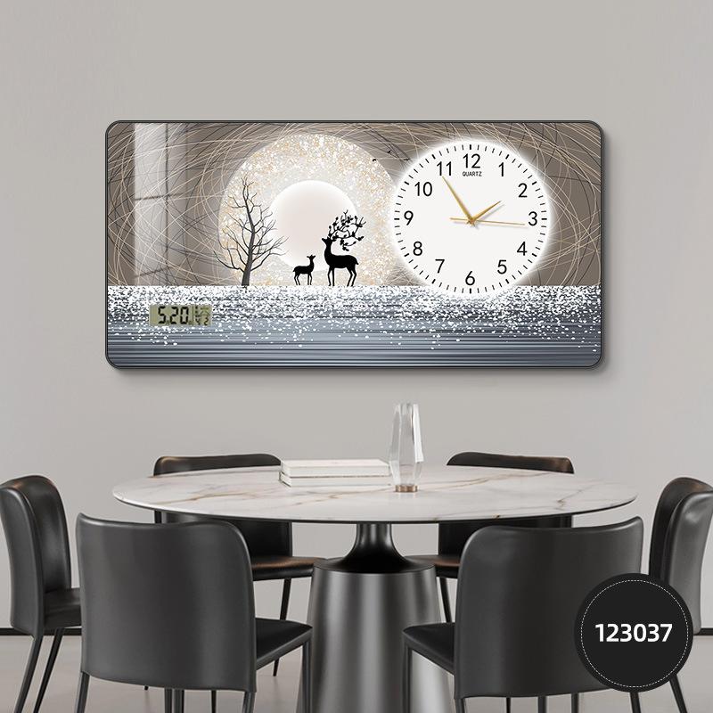 

Часы Настенные часы Вечный календарь Электронные часы Настенные Современные Минималистичные Ресторан Декоративная картина Подвесные часы Fulu Shenghui