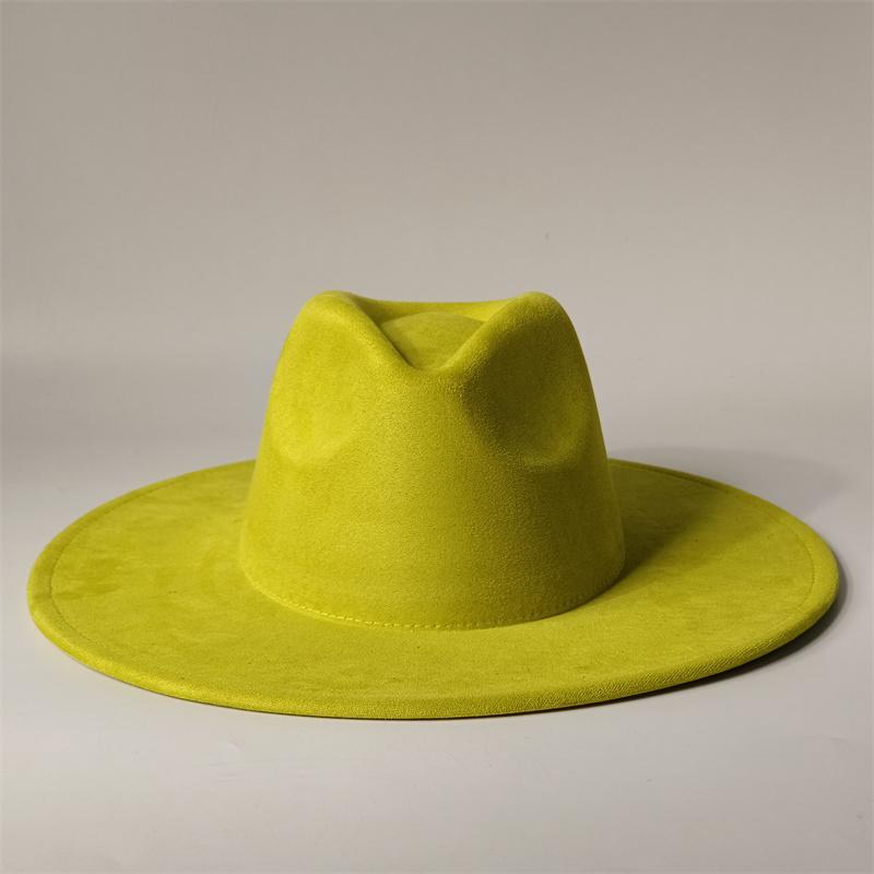 Cappelli Fedora Rancher in Camoscio Vegano Cappelli Vuoti per Burning Cuore Multicolore a Forma di Cappello 9.5cm Ala Unisex Cappello Jazz Cappello da Chiesa