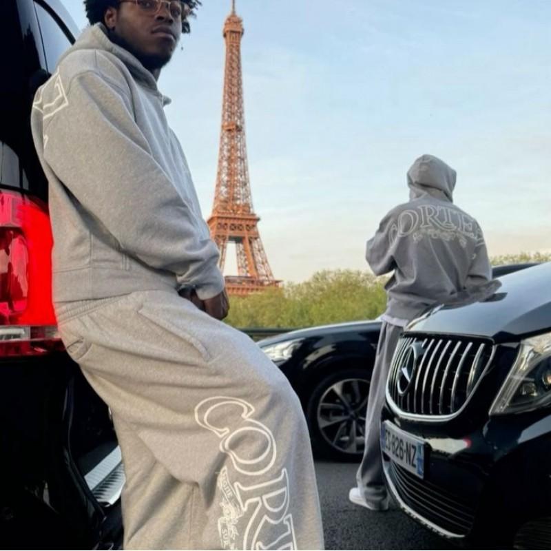 Mens Streetwear Tracksuit Set - Hooded Cotton Casual Sportswear Daily Wear Gym Urban Outings