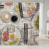 Japanischer Sushi Ramen Duschvorhang Food Thema Badevorhang Für Jungen Mädchen Teenager Niedlicher Cartoon Sushi Ramen Badezimmer Dusche