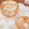 European-Style Crystal Glass Candy Jar,Jewelry Organizer Glass Jar With Lid Aromatherapy Candlestick Container Home Decoration