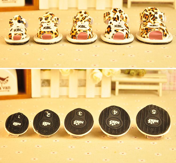 Bunny Ears Shoes For Puppies Dogs Pet Chihuahua Yorkshire Little Small Animal Leopard Cat Boots 4pcs/set Non-slip Footwear Pug