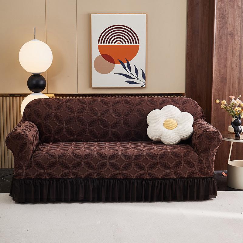 Sofa Cover 2026 New Three-color Three-dimensional Jacquard Skirt Sofa Cover Universal in All Seasons