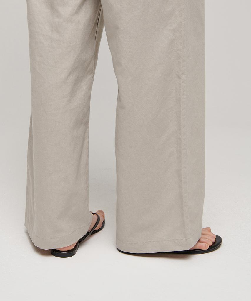 MUSINSA STANDARD WOMAN Women'S Cotton Linen Wide Elastic Waist Pants [Light Beige]