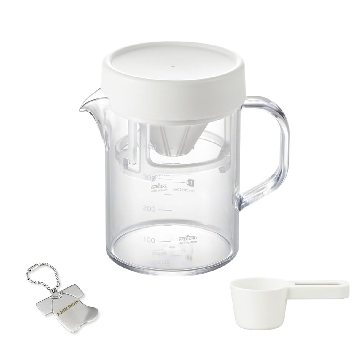 

Нагоми Уличный Кофейник с Оригинальной Биркой Сделано в 400 мл в Комплекте Дриппер J-kitchens, Компактный, Белый, Япония, Кофе,