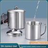 Stainless Steel Water Mug with Lid - Large Capacity, Thickened, Ideal for Children and Tea
