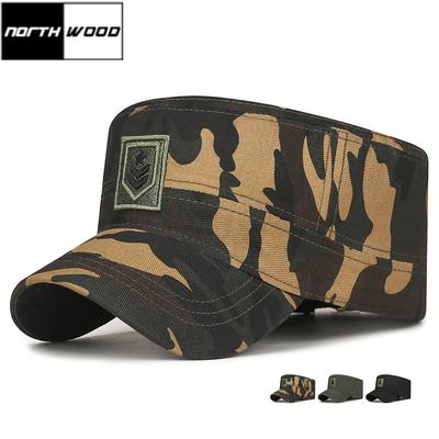 3 Farben Lässiger Verstellbarer Camouflage Flachkappenhut für Herren Einfache Dreidimensionale Stickerei Sonnenhut Herren Trucker Cap