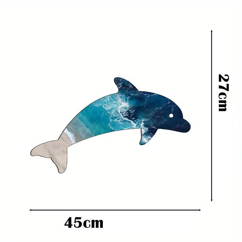 

1 шт. Синий металлический дельфин настенное искусство - Декоративная для пляжной тематики, морская жизнь подвесная скульптура светло-зеленый