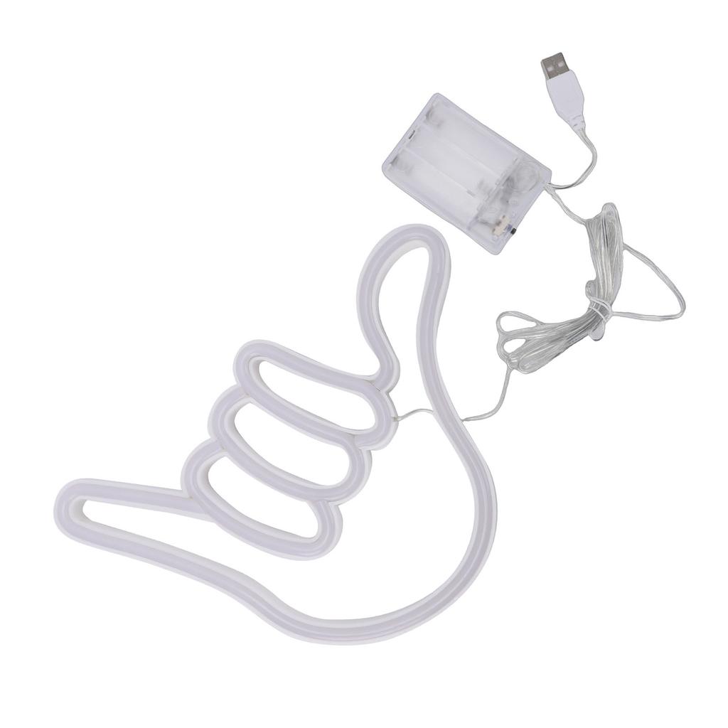 Blue LED Hand Gesture Neon Wall Light Bar Lounge Decor with Flashing Colors for Party Room Club Home Indoor Lighting
