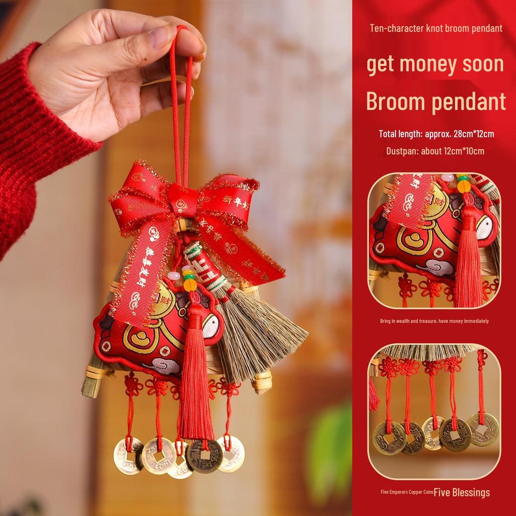 2026 Year of the Horse Spring Festival Chinese Knot Door Hanger - Wanzi Knot Ornament for Festive Atmosphere