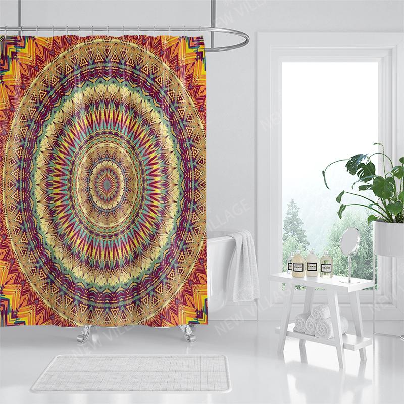 Vattentätt tygduschdraperi Badrumsdraperitillbehör Baddraperi 180x200cm 240*200cm bohemisk dekoration vintage mandala