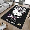 1pc ROCK HELLO KITTY Home Office, Durable Polyester Floor Mat with Easy, Office Decor, Urban Style, Nonslip Backing, Highquality Fabric