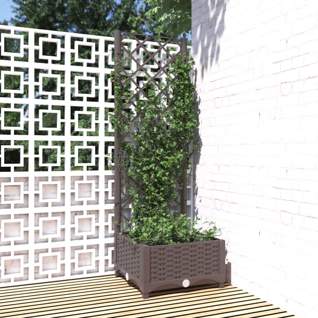 Vidaxl Gartentopf mit Gitter, Braun, 40X40X121,5 Cm, PP