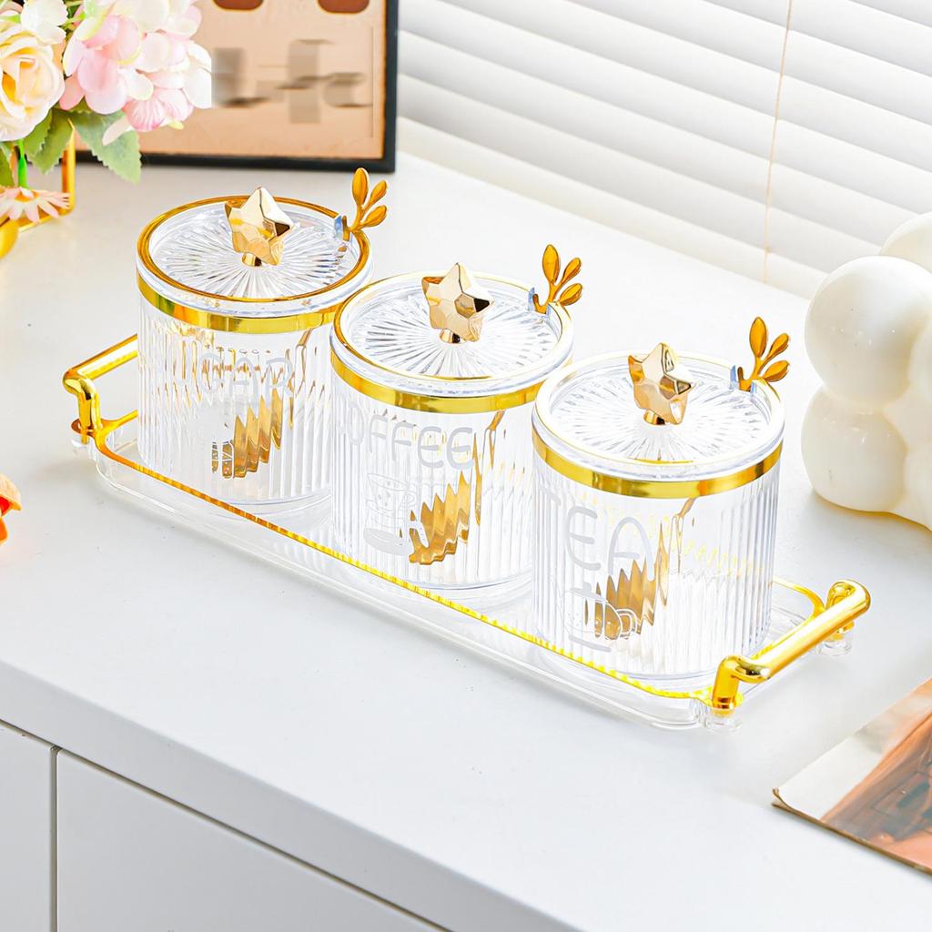 White Plastic Sealed Jars with Lids - Moisture-Proof Storage for Sugar, Tea, and Beans, High-End Design