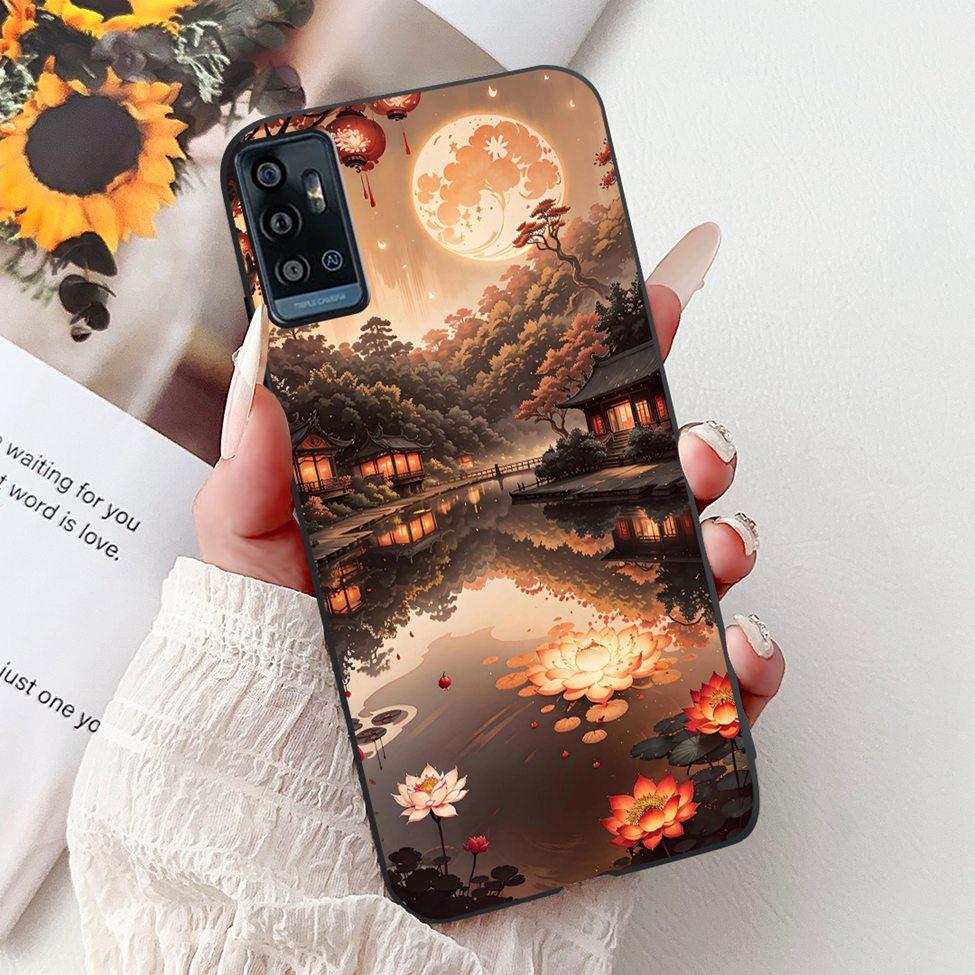 Für ZTE Blade A51 Hülle Für ZTE Blade A71 Case A7030 Luxus Schmetterling Liebe Süße Katze Cool Hübsch Löwe Bemalt Schwarzes Silikon