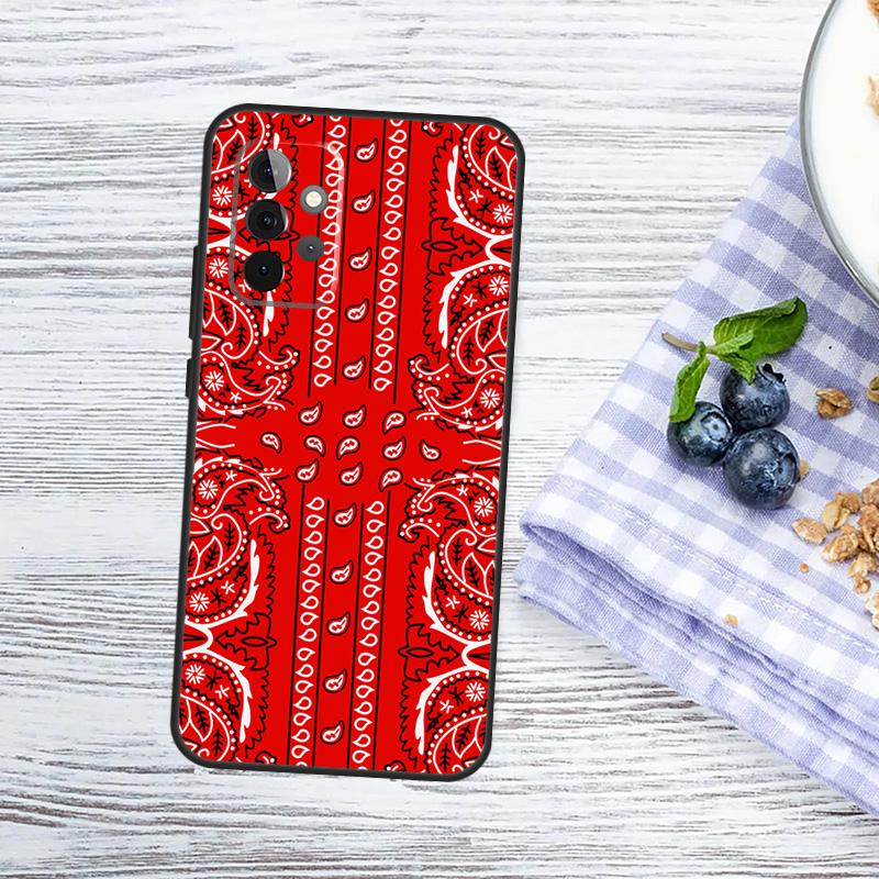 Red Bandana Paisley Case For Samsung Galaxy A54 A34 A14 A13 A33 A53 A12 A32 A52 A71 A51 A15 A25 A55 A35 Cover