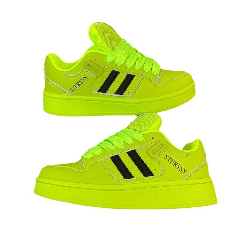 Original Niche Fluorescent Green Bread Shoes Women's Ins Tide 2025 Summer New Versatile Student Leisure Sports Board Shoes