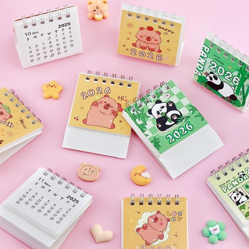 Small 2026 Desk Calendar Standing Flip Coil Calendar New Schedule Planner  Gifts