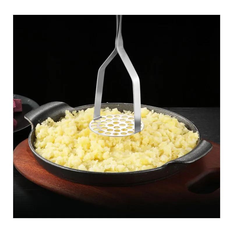 Stainless Steel Potato Masher Manual Melons Fruits Yam Masher Vegetable Cutter Crusher Durable Kitchen Gadgets