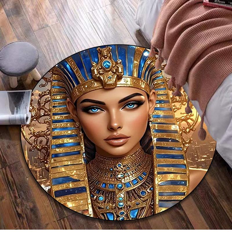 

1Pc Egyptian Circular Print Rug - home decoration Carpet For Living Room Bedroom Flooring Computer Chair Area Rug 80x80cm( 31x31in)