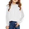 Girls' Chiffon Blouse - Round Neck Loose Fit Spring Top