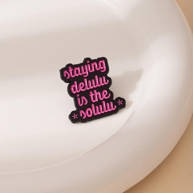 Pink Series Love Brooch Personality English Quotes Indicator Styling Personality Pin Metal Badge