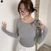 The Pink Women Slim Fit Ribbon Layered Long Sleeve Tee