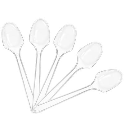 100PCS Disposable Plastic Spoon Transparent Plastic Spoons Disposable Flatware Spoons For Ice Cream Dessert Appetizer