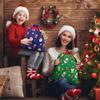 Large Christmas Gift Drawstring Bag Cotton-Like Storage Pouch Holiday Decorations Present