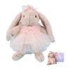 [HAYAOKIYASAN] Rabbit Plush Keychain for Ballet Piano Girls Ages 6-10, Cute Handbag Accessory (Doreusa, Light Cream)