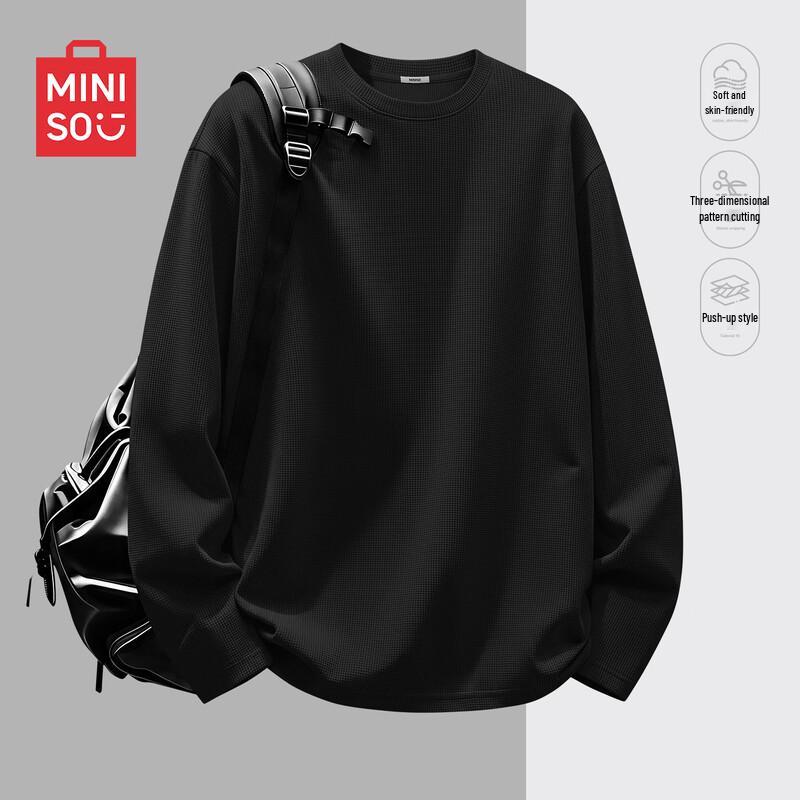 MINISO Men's Waffle Knit Long-Sleeve T-shirt