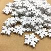 Fashion Ornaments Festival 100Pcs 1.7cm Tree Ornament Christmas Hanging DIY Snowflake Wood Craft Xmas Decor