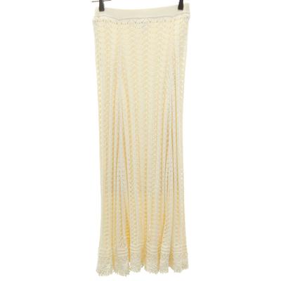 Furfur Leinenmischstrick Langer Rock F Elfenbein System Bundgummi Damen Gebraucht