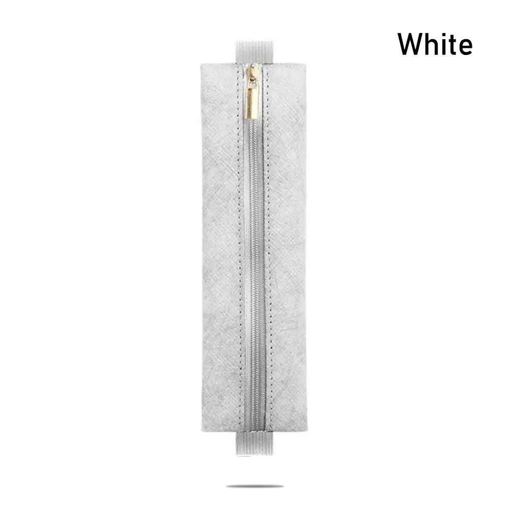 Elastic Buckle Pen Bag Simple Portable Large Capacity Pen Holder Tyvek Pencil Case Office Meeting