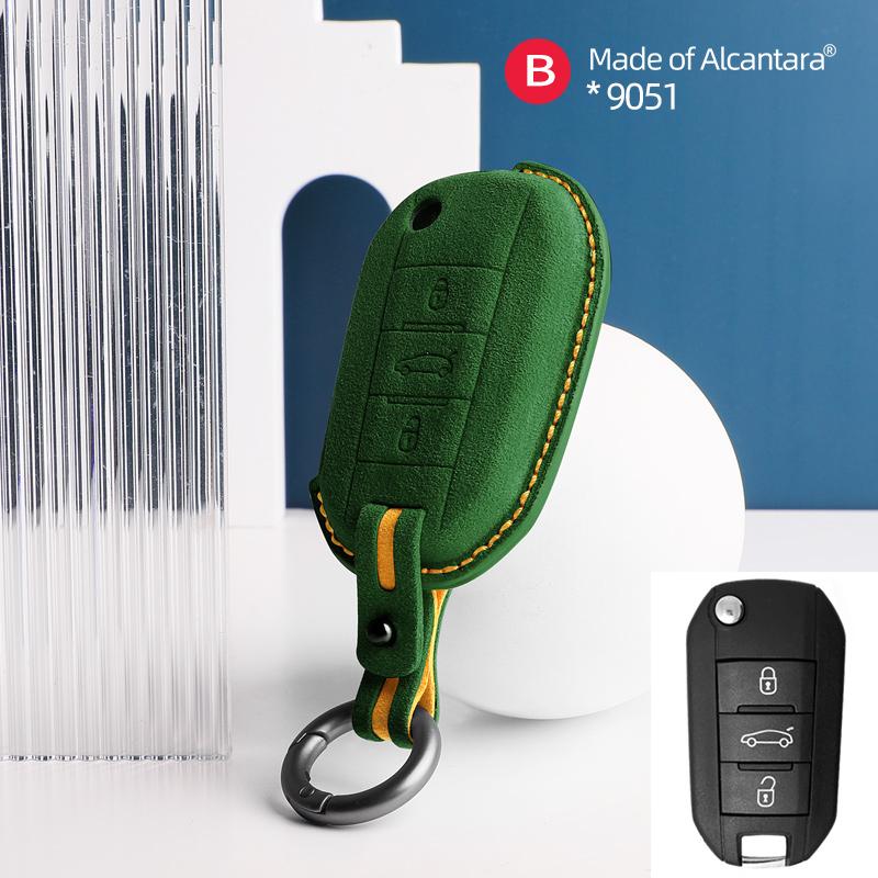 New suede Car Key protection shell For Peugeot 208 308 408 508 2008 3008 4008 5008 For Citroen C3 C4 CACTUS C6 C8 accessories