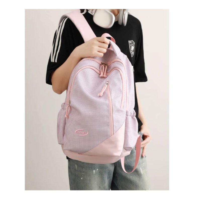 Schoolbag simple casual backpack women's 1011 new trendy high-value versatile college student schoolbag lightweight travel backpack