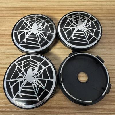 4PCS Cache-moyeux Universels 56mm 60mm pour Jantes de Voiture Anti-poussière Décoratifs Pour Autocollant Toile d'araignée